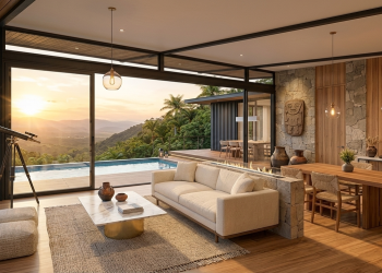 Ventanales de piso a techo con vista panorámica